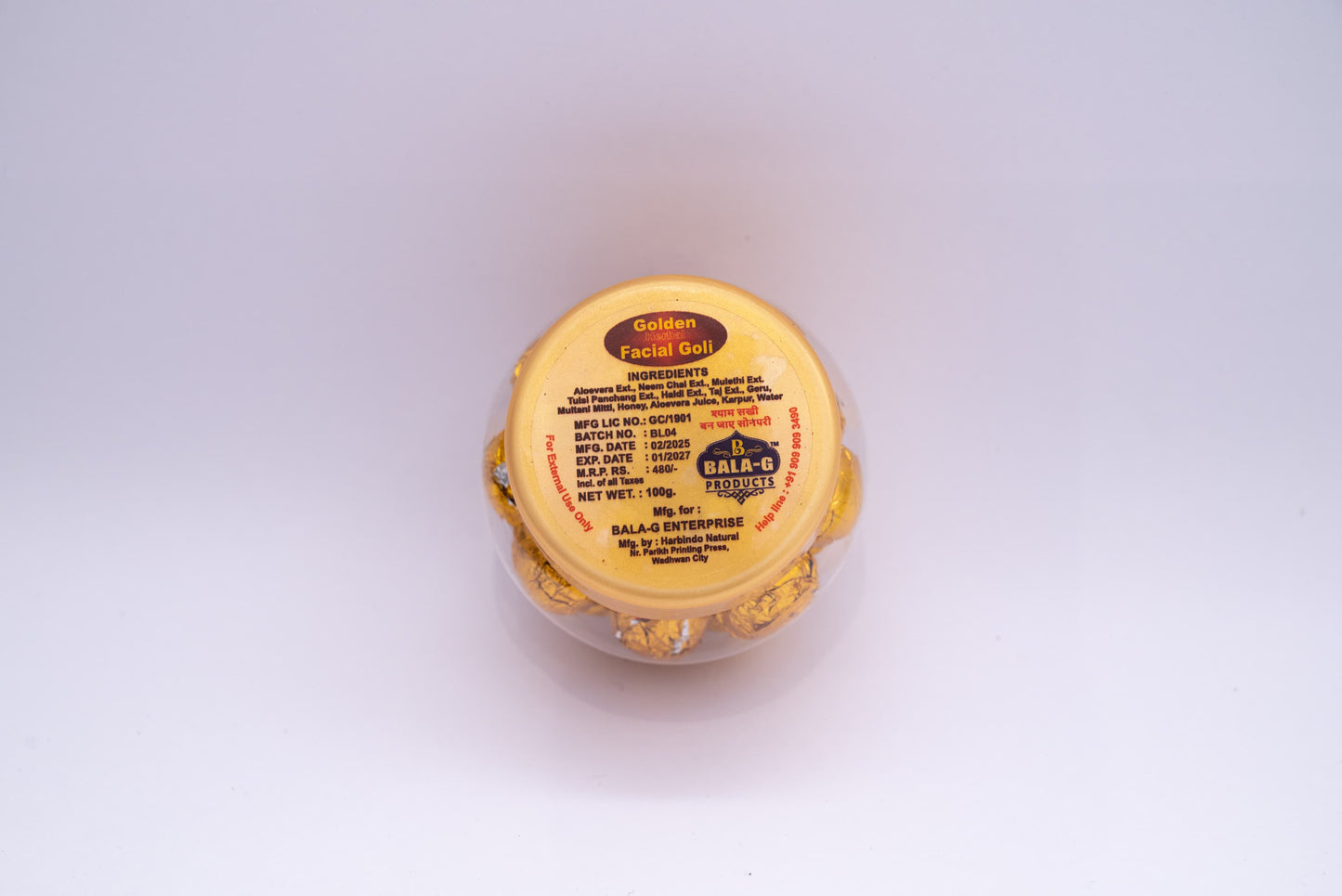 BALAG ENTERPRISE Unisex Golden Herbal Facial - 100g | Natural Face Glow & Skin Care
